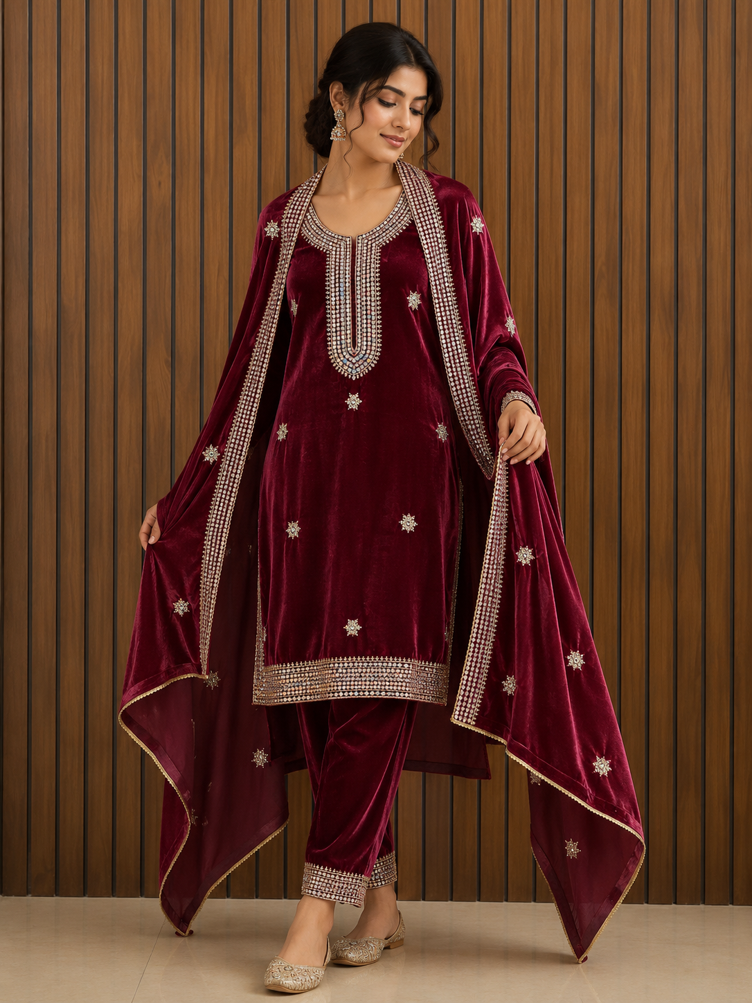Maroon suit